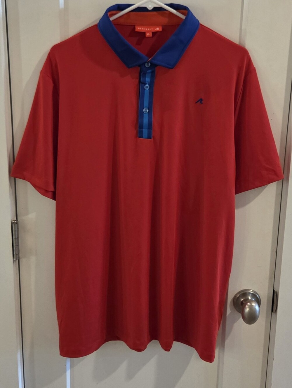 NWT Redvanly Monroe Purepoly Performance Golf Polo Shirt Red & Blue - Size XL
